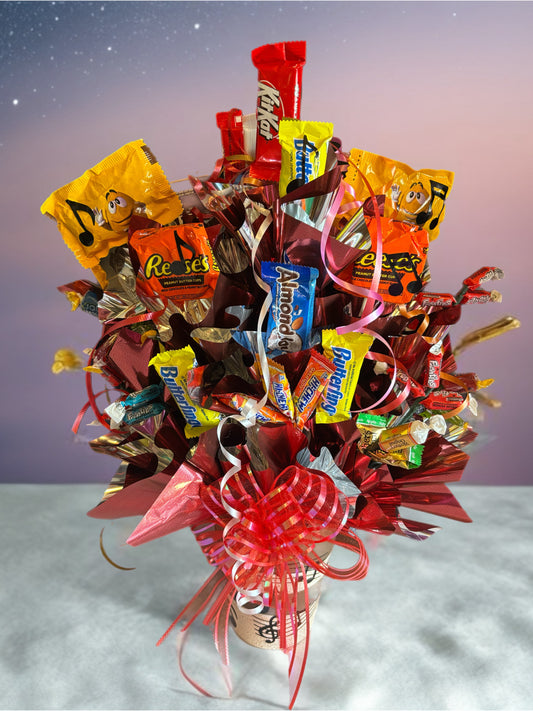 Music Lover Candy Arrangement in Clay Pot